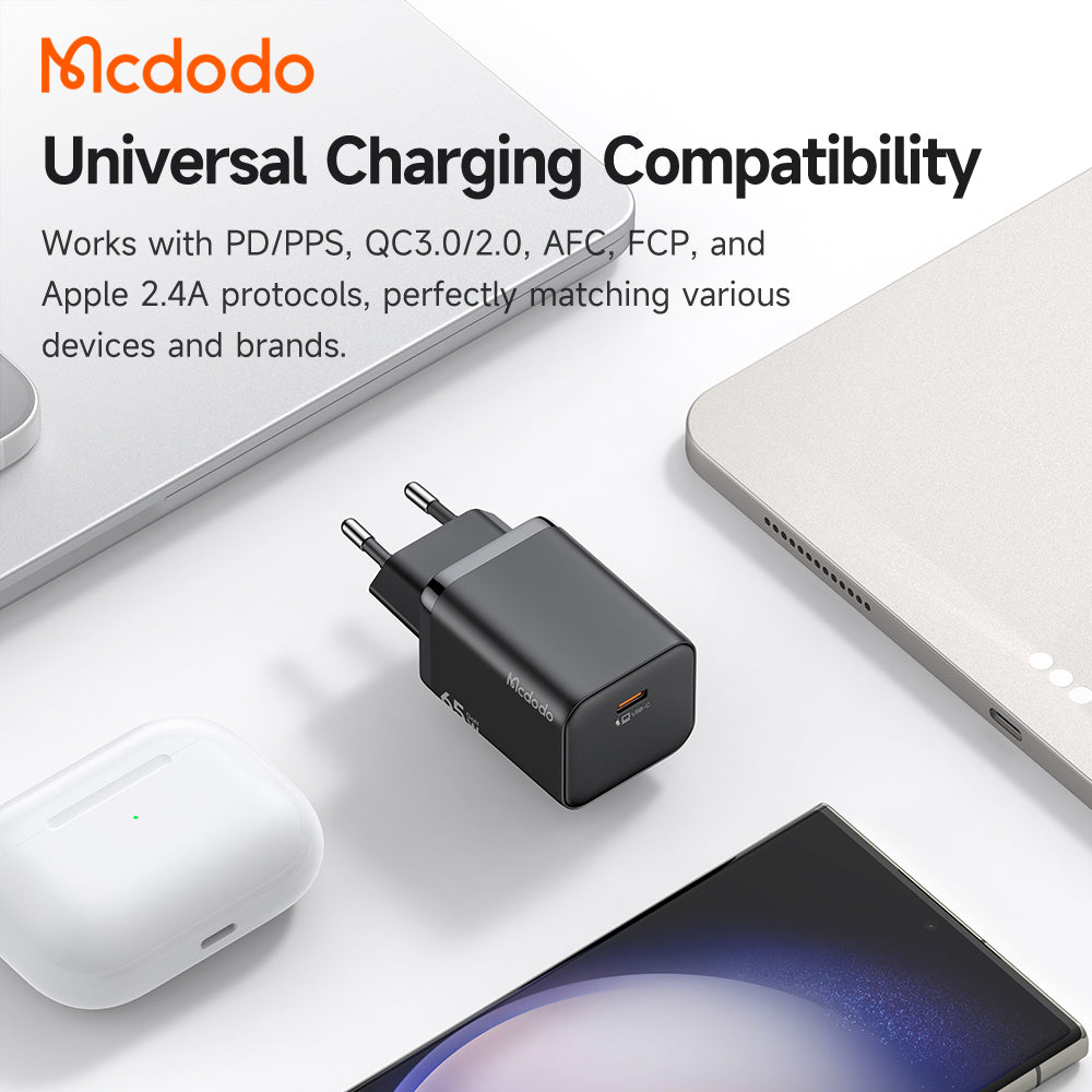 McDodo CH-0850 Ultimate Mini Nettlader, 65W, 3,25A, 1 x USB-C, Svart