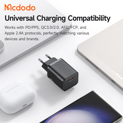 McDodo CH-0850 Ultimate Mini Nettlader, 65W, 3,25A, 1 x USB-C, Svart