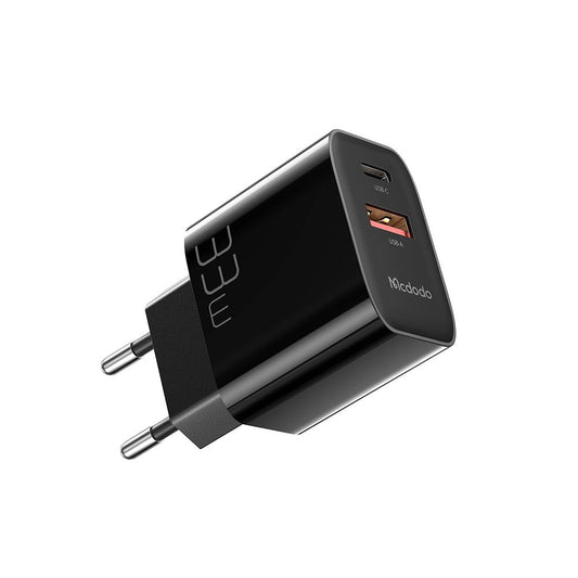 Nettlader McDodo CH-0921, 33W, 3A, 1 x USB-A - 1 x USB-C, Svart