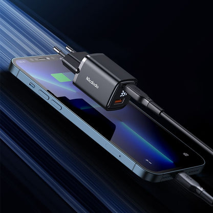 McDodo CH-1701 Graphite Display Nettlader, 33W, 3A, 1 x USB-A - 1 x USB-C, Svart