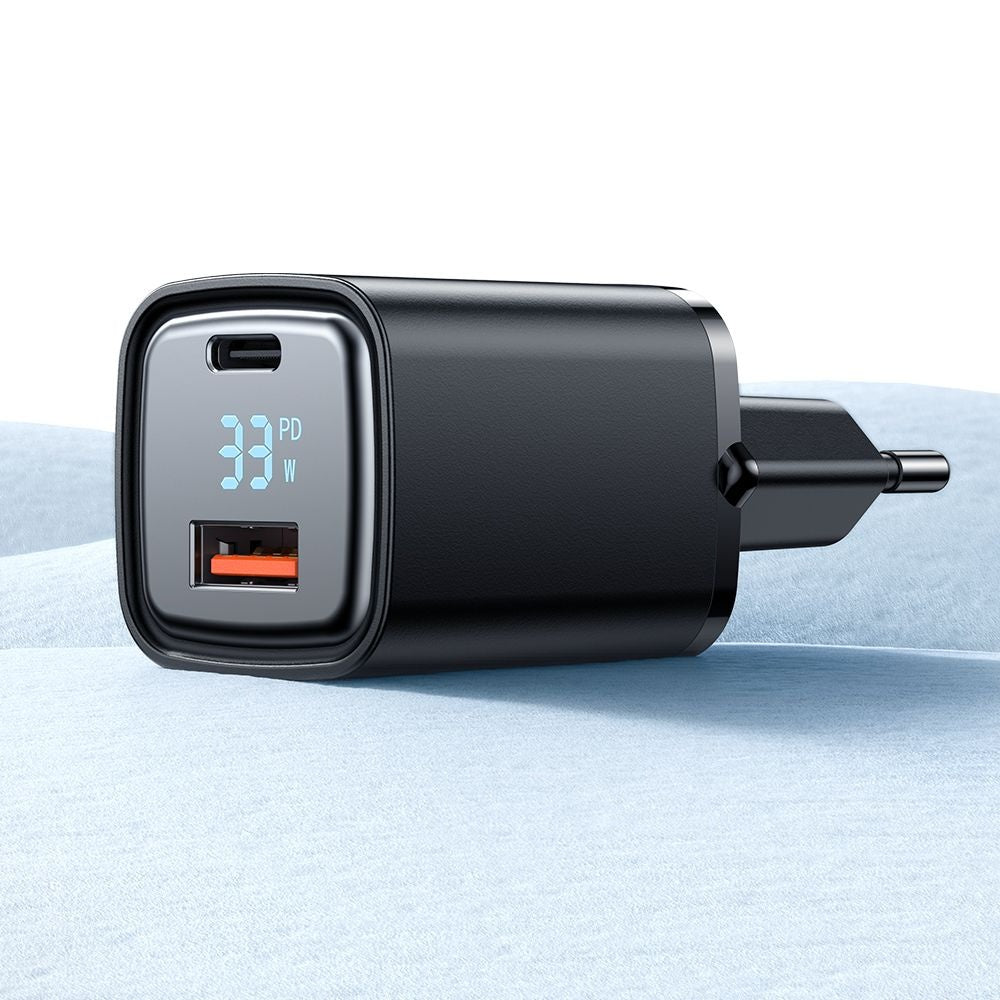 McDodo CH-1701 Graphite Display Nettlader, 33W, 3A, 1 x USB-A - 1 x USB-C, Svart