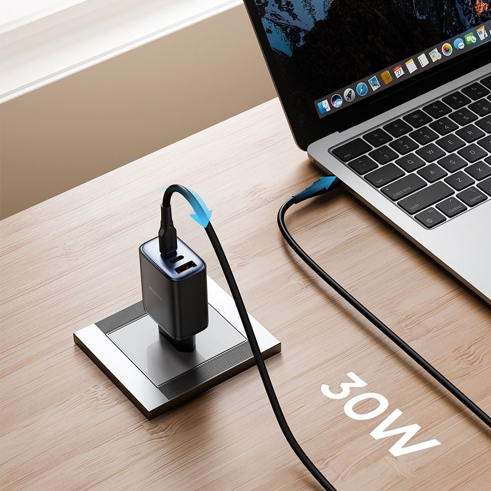 McDodo CH-2180 Nettlader Display, 30W, 3A, 1 x USB-A - 2 x USB-C, Svart