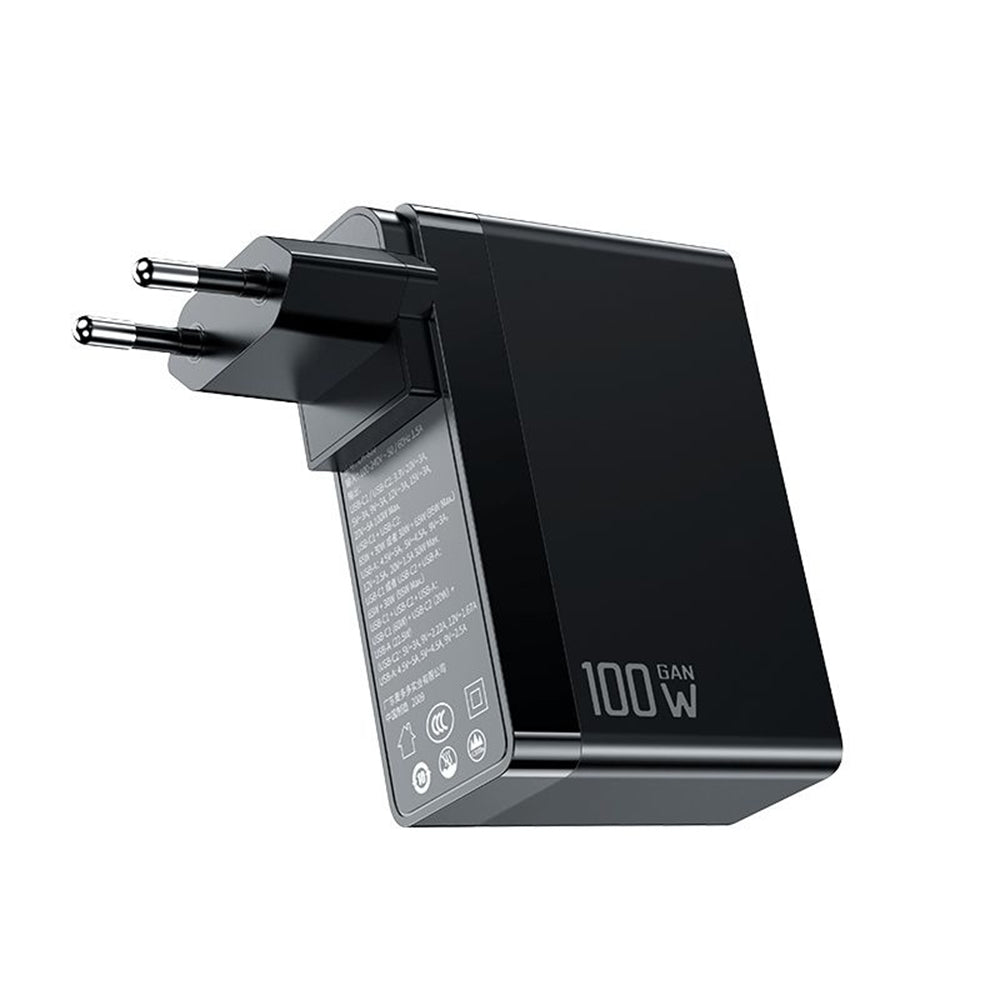 McDodo CH-8101 Pro Nuc AR Power Travel nettverkslader, 100W, 5A, 1 x USB-A - 2 x USB-C, Svart