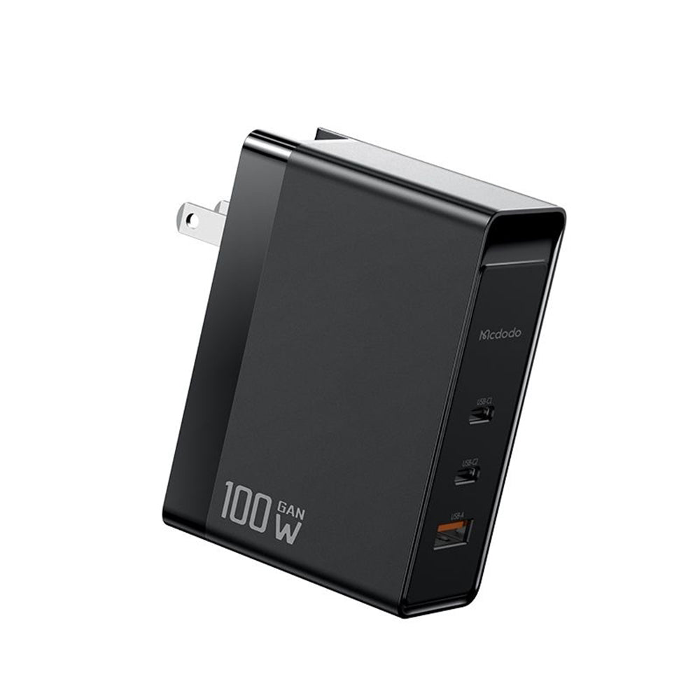 McDodo CH-8101 Pro Nuc AR Power Travel nettverkslader, 100W, 5A, 1 x USB-A - 2 x USB-C, Svart