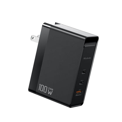 McDodo CH-8101 Pro Nuc AR Power Travel nettverkslader, 100W, 5A, 1 x USB-A - 2 x USB-C, Svart
