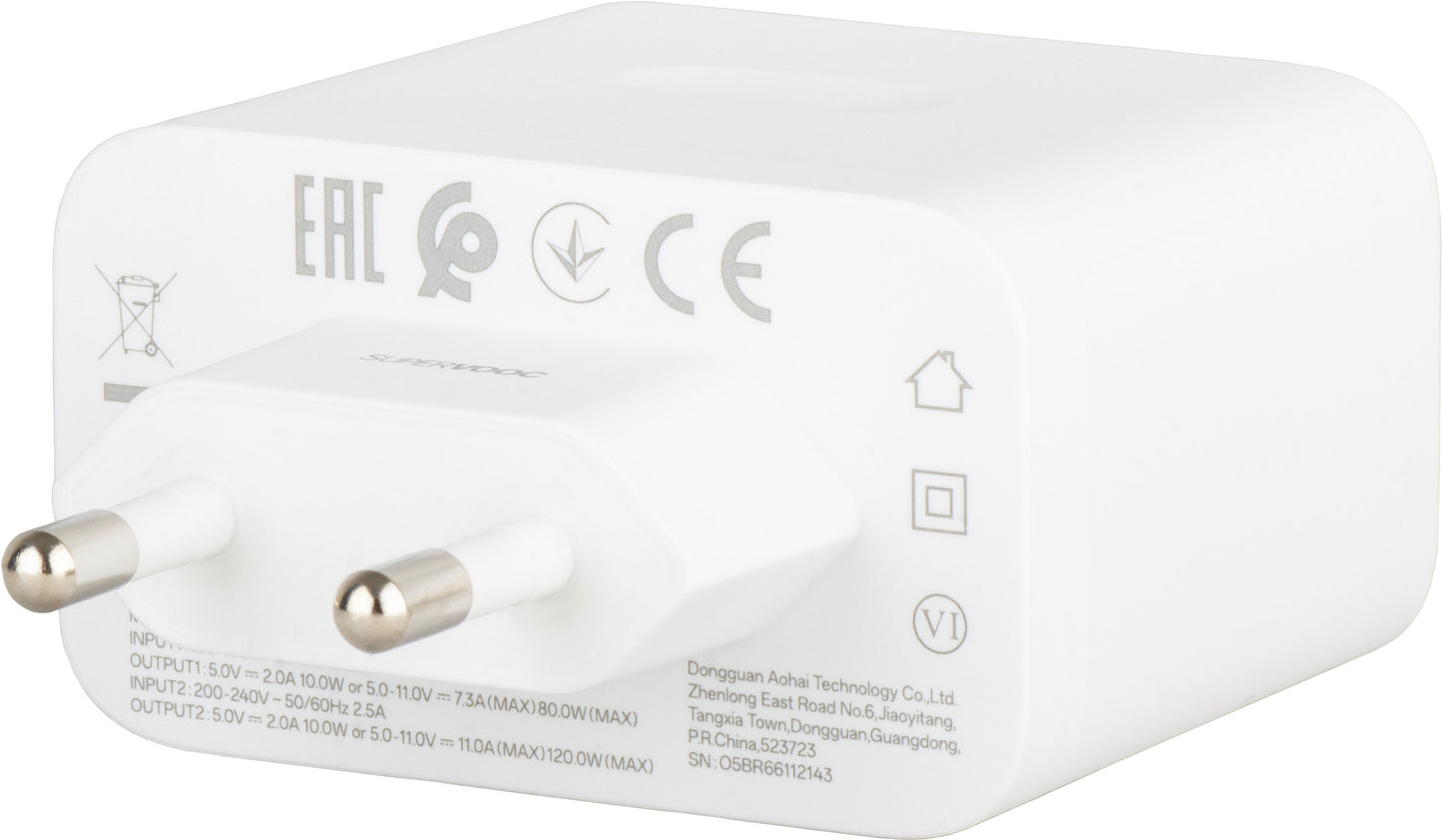 OnePlus nettadapter, 120W, 1 x USB-A, hvit