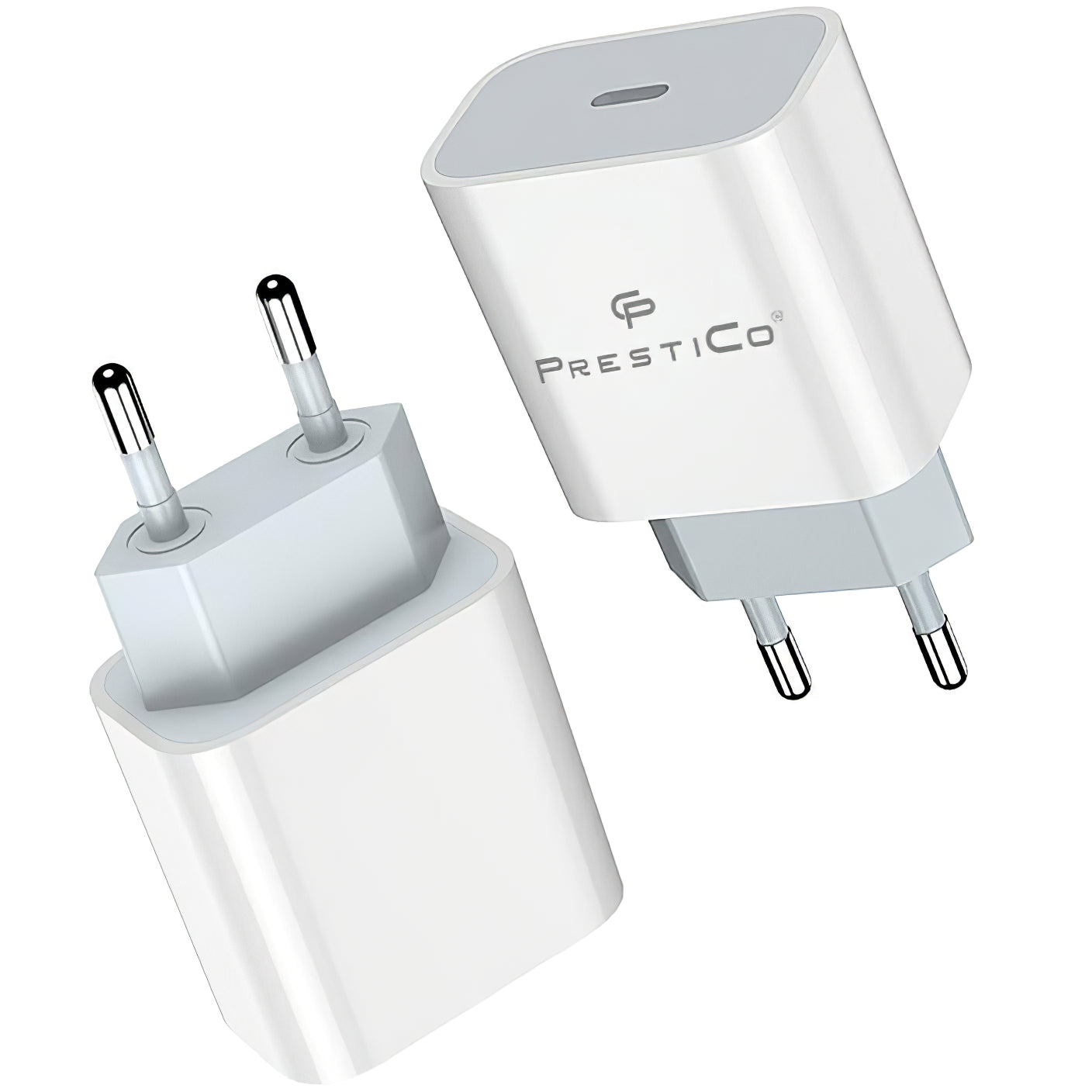 Nettverkslader Prestico F8A Box, 20W, 3A, 1 x USB-C, hvit 