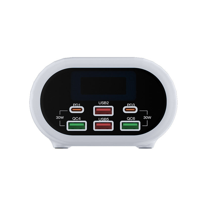 Ladestasjon Relife RL-309U, 72W, 5A, 2 x USB-C - 4 x USB-A, Sølv 