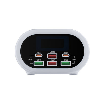 Ladestasjon Relife RL-309U, 72W, 5A, 2 x USB-C - 4 x USB-A, Sølv 