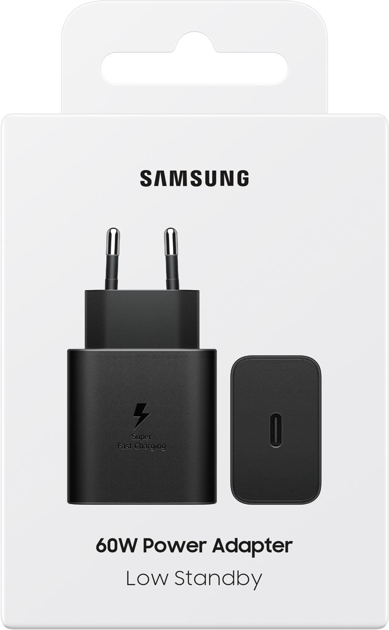 Samsung Nettlader, 60W, 3A, 1 x USB-C, Svart EP-T6010NBEGWW