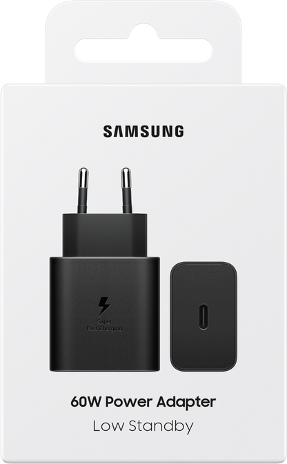 Samsung Nettlader, 60W, 3A, 1 x USB-C, Svart EP-T6010NBEGWW