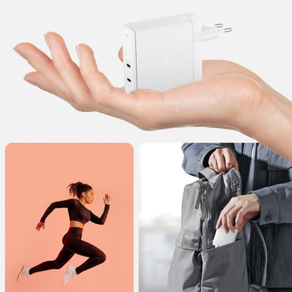 Spigen Arcstation Pro nettverkslader, 140W, 3.25A, 2 x USB-C, Hvit