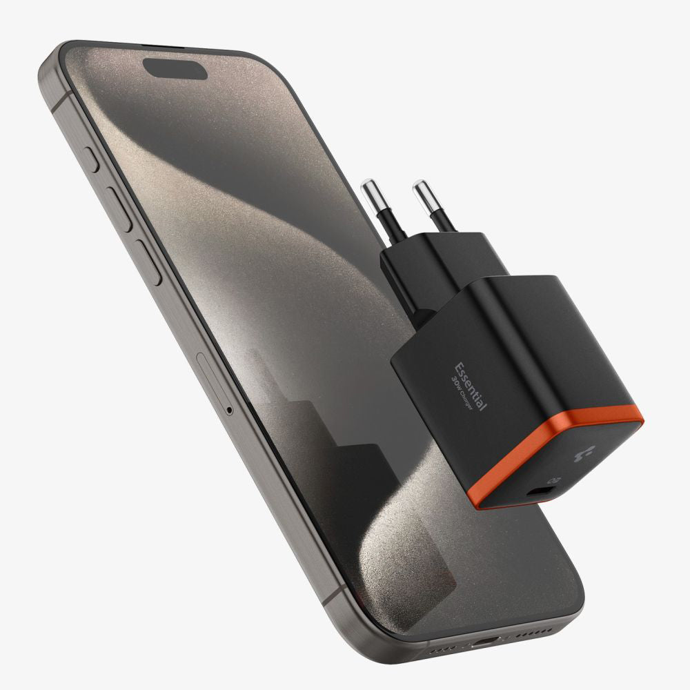 Spigen EE301EU Essential nettadapter, 30W, 3A, 1 x USB-C, svart ACH08448