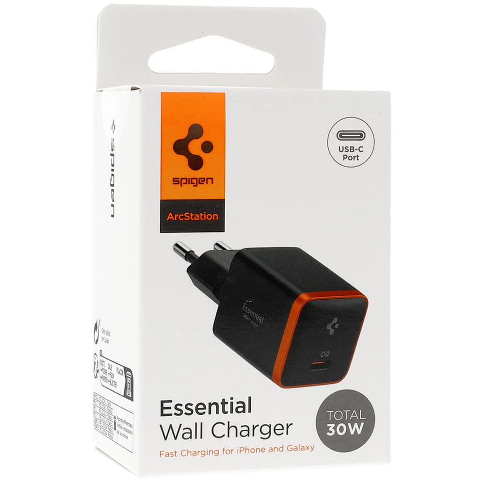 Spigen EE301EU Essential nettadapter, 30W, 3A, 1 x USB-C, svart ACH08448