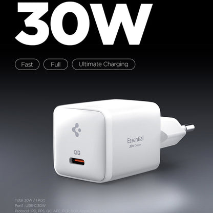 Spigen EE301EU Essential Nettlader, 30W, 3A, 1 x USB-C, Hvit ACH09492