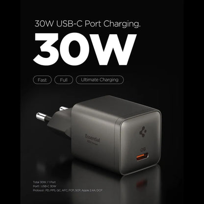 Spigen EE301EU Essential Nettlader, 30W, 3A, 1 x USB-C, Grå ACH10447