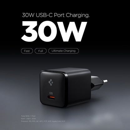 Spigen EE301EU Essential Nettadapter, 30W, 3A, 1 x USB-C, Svart ACH09493