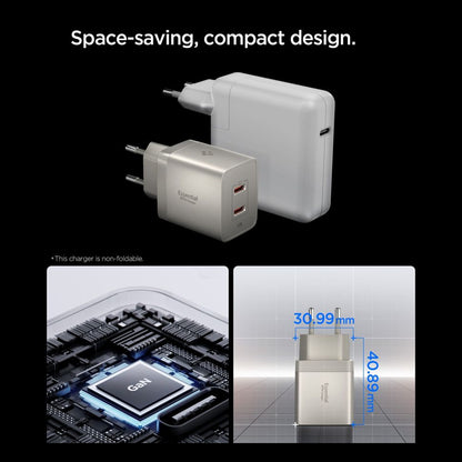 Spigen EE472EU Essential nettadapter, 47W, 3A, 2 x USB-C, Titan grå ACH10451