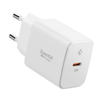 Spigen Essential Nettlader, 20W, 3A, 1 x USB-C, Hvit ACH08701