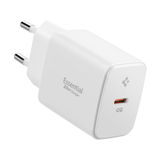 Spigen Essential Nettlader, 20W, 3A, 1 x USB-C, Hvit