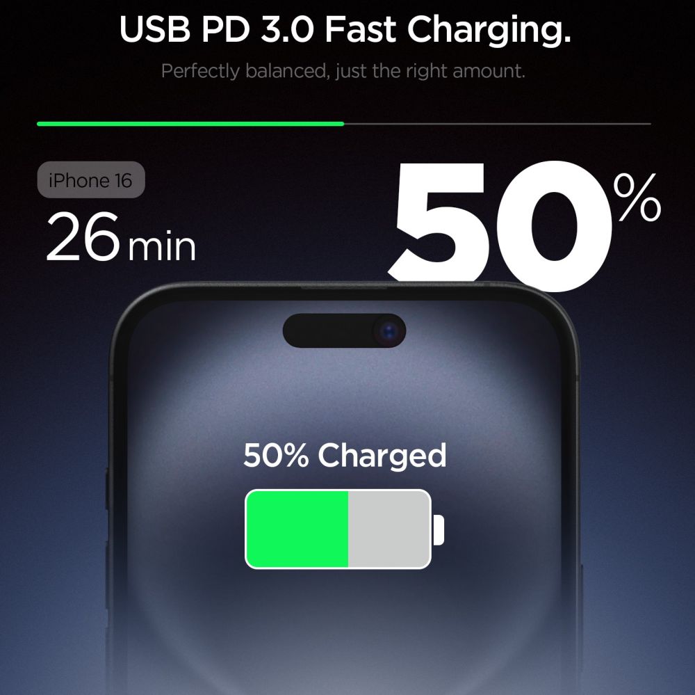 Spigen Essential Nettlader, 20W, 3A, 1 x USB-C, Hvit ACH08701