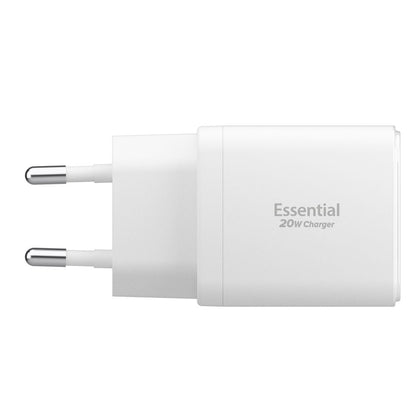 Spigen Essential Nettlader, 20W, 3A, 1 x USB-A - 1 x USB-C, Hvit ACH08704