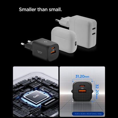 Spigen Essential Nettlader, 35W, 3A, 1 x USB-A - 1 x USB-C, Hvit