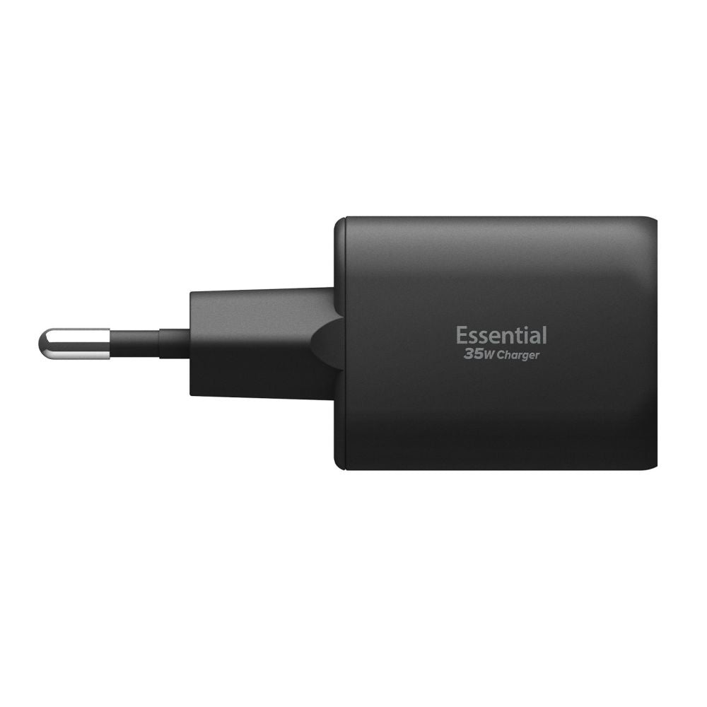 Spigen Essential Nettlader, 35W, 3A, 1 x USB-A - 1 x USB-C, Svart