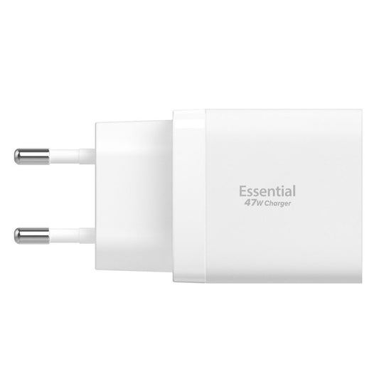 Spigen Essential Nettlader, 47W, 3A, 2 x USB-C, Hvit