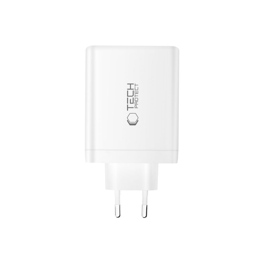 Nettlader Tech-Protect NC120W-GAN, 120W, 5A, 1 x USB-A - 3 x USB-C, Hvit
