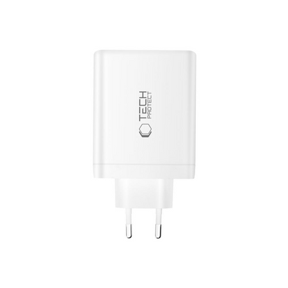 Nettlader Tech-Protect NC120W-GAN, 120W, 5A, 1 x USB-A - 3 x USB-C, Hvit