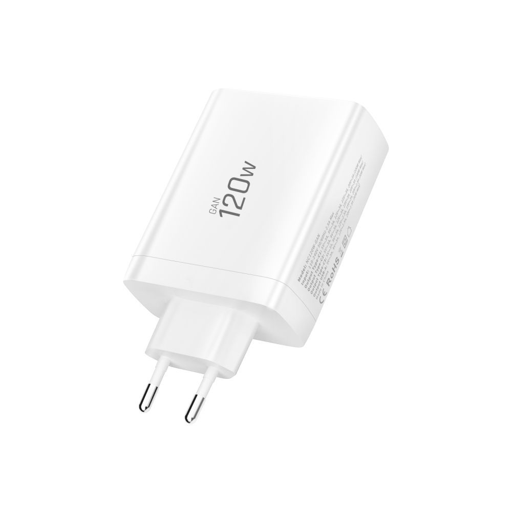 Nettlader Tech-Protect NC120W-GAN, 120W, 5A, 1 x USB-A - 3 x USB-C, Hvit