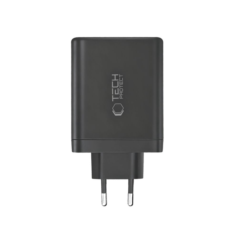Nettlader Tech-Protect NC140W-GAN, 140W, 5A, 1 x USB-A - 3 x USB-C, Svart