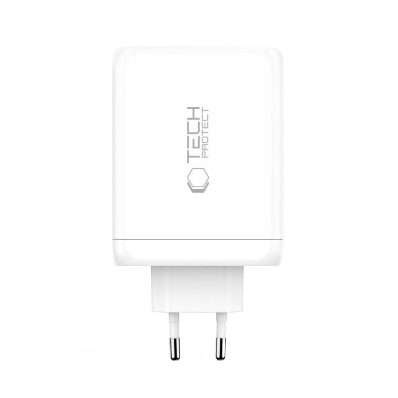 Nettlader Tech-Protect NC200W-GAN, 200W, 5A, 1 x USB-A - 3 x USB-C, Hvit