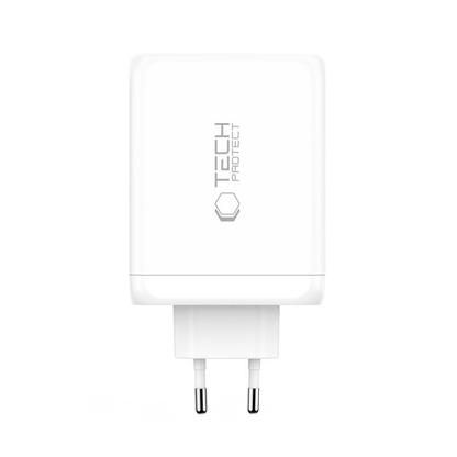 Nettlader Tech-Protect NC200W-GAN, 200W, 5A, 1 x USB-A - 3 x USB-C, Hvit