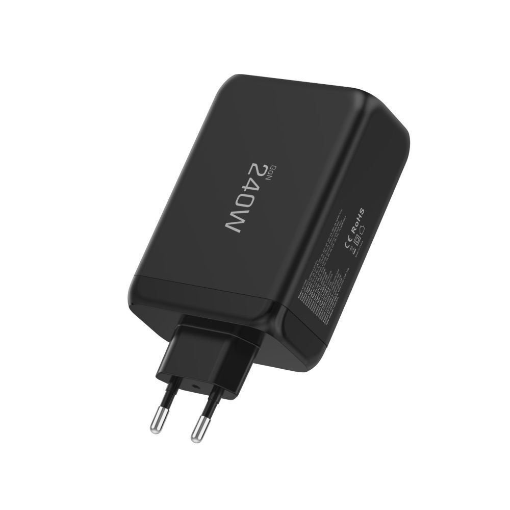 Nettlader Tech-Protect NC240W-GAN, 240W, 5A, 1 x USB-A - 3 x USB-C, Svart