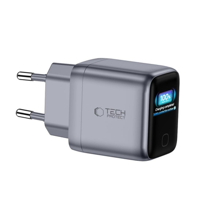 Tech-Protect NC45W Display nettadapter, 45W, 3A, 1 x USB-C, Grå