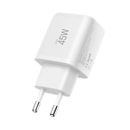 Nettlader Tech-Protect NCA45W, 45W, 3A, 1 x USB-A - 1 x USB-C, Hvit