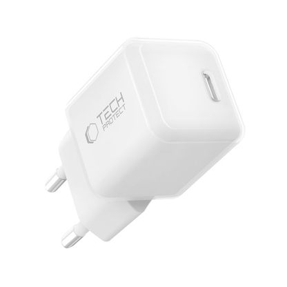 Tech-Protect NCM25 Nettlader, 25W, 3A, 1 x USB-C, Hvit