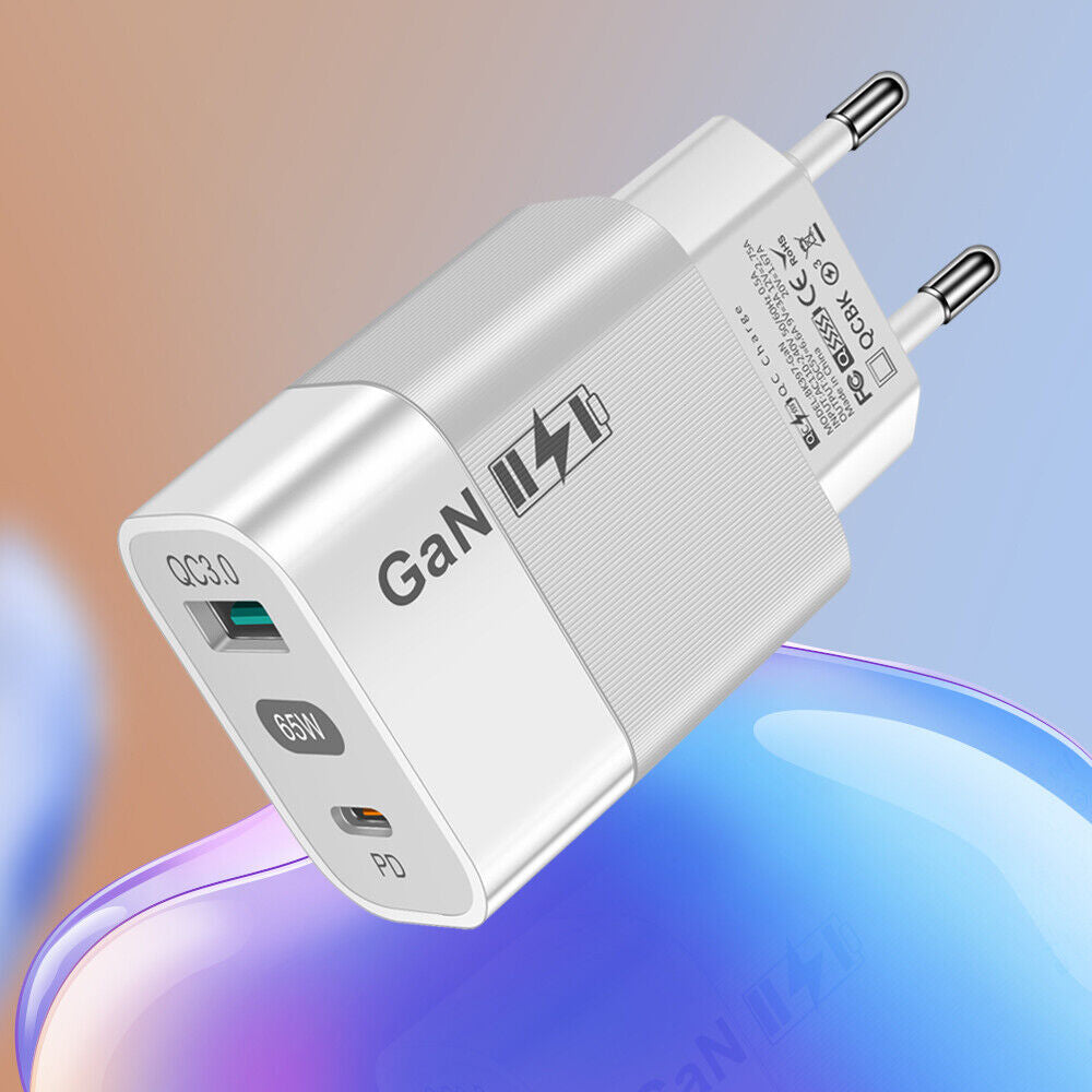 Nettlader Techsuit CHPD131, 65W, 3.25A, 1 x USB-A - 1 x USB-C, Hvit