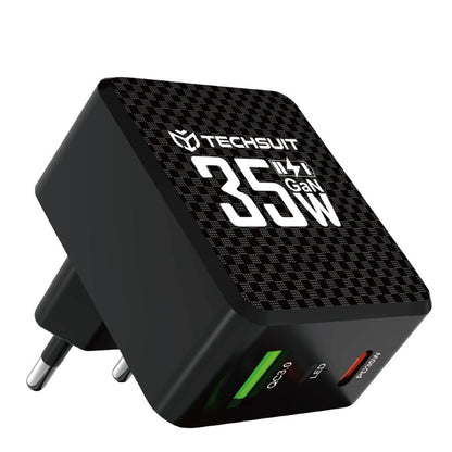 Nettlader Techsuit CHPD173 Tiny, 35W, 3A, 1 x USB-A - 1 x USB-C, Svart
