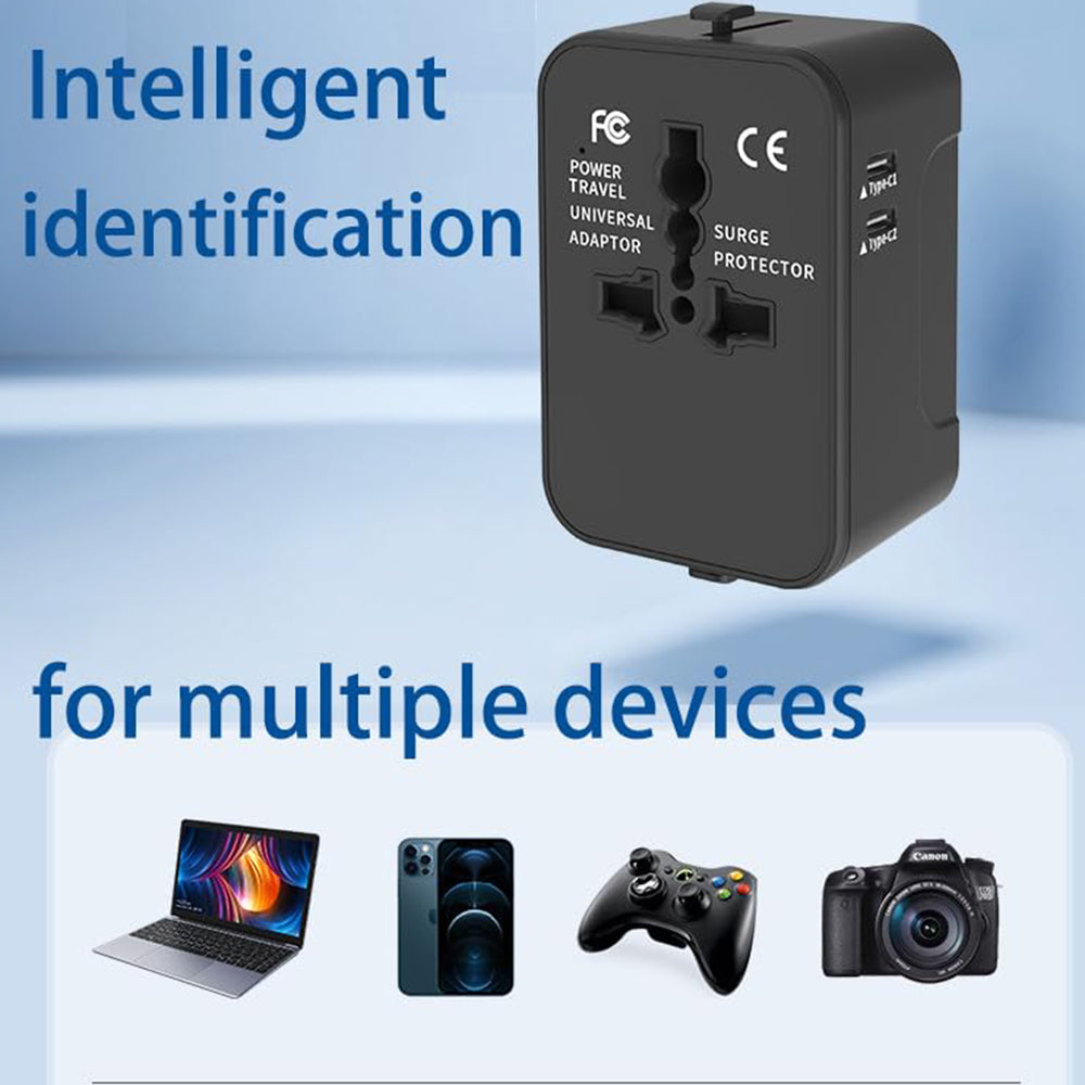 Nettlader Techsuit HHT202-2C Travel, 15W, 3A, 2 x USB-C, Hvit