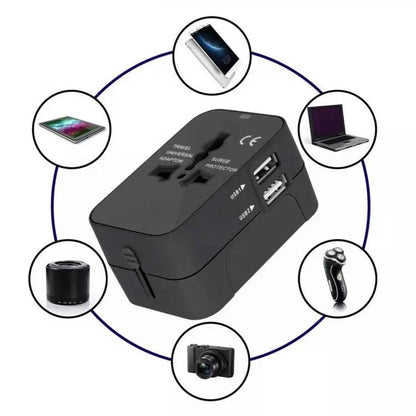 Nettlader Techsuit HHT202 Travel, 10W, 2A, 2 x USB-A, Svart