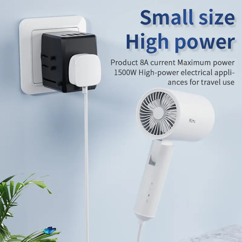 Nettlader Techsuit HHT904-B1 Travel, 15W, 3A, 3 x USB-A - 1 x USB-C, Svart