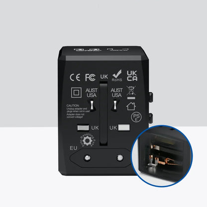 Nettlader Techsuit HHT904-B2 Travel, 20W, 3A, 2 x USB-A - 2 x USB-C, Svart