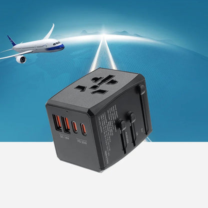 Nettlader Techsuit HHT904-B2 Travel, 20W, 3A, 2 x USB-A - 2 x USB-C, Svart