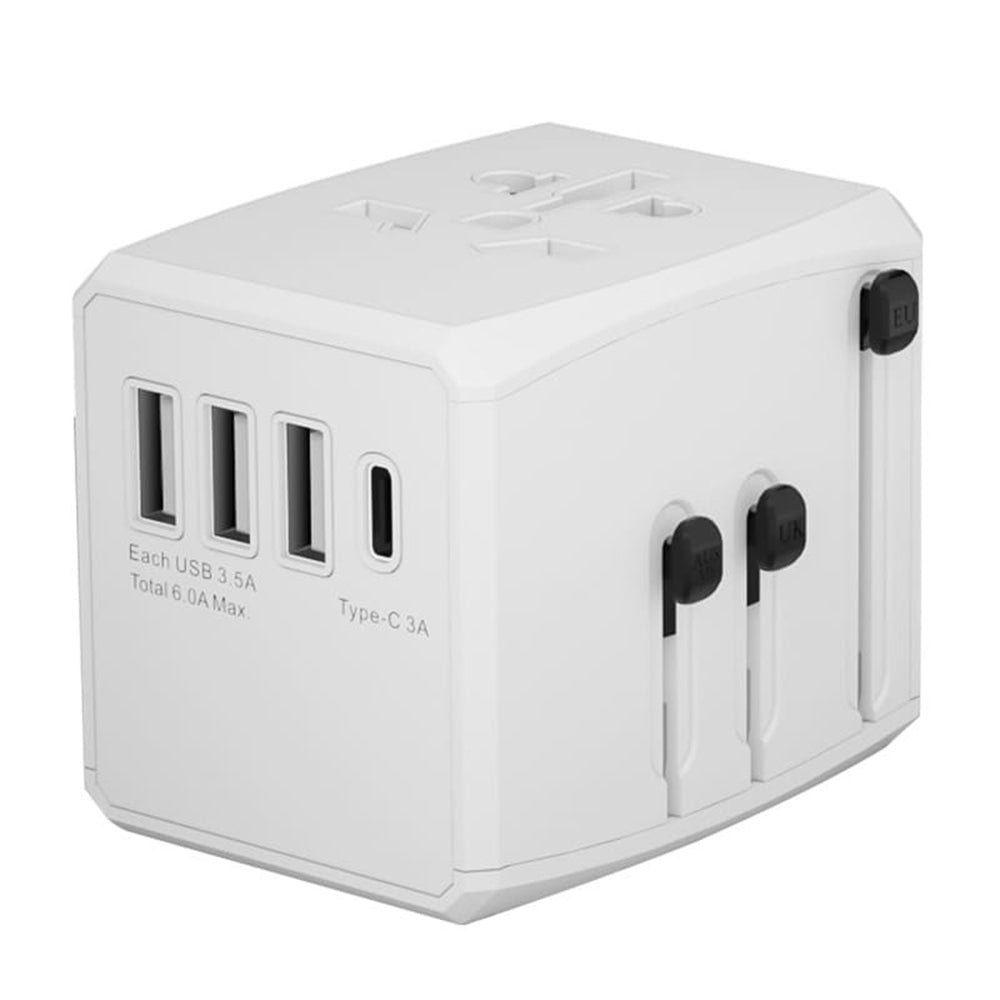 Nettlader Techsuit HHT904-B3 Travel, 30W, 3A, 3 x USB-A - 1 x USB-C, Hvit