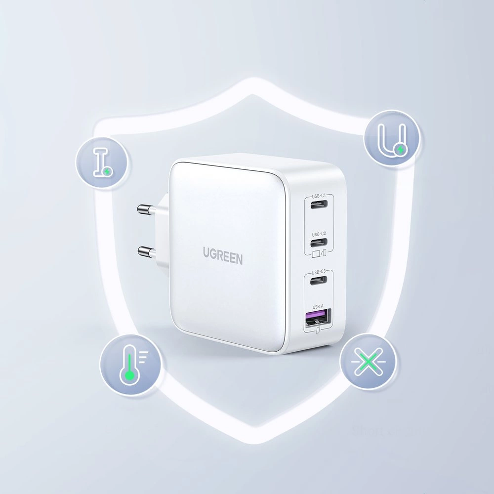 UGREEN CD226 Nettlader, 100W, 5A, 1 x USB-A - 3 x USB-C, Hvit