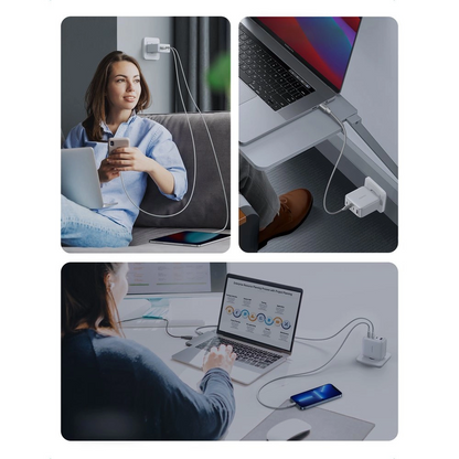 UGREEN CD226 Nettlader, 100W, 5A, 1 x USB-A - 3 x USB-C, Hvit