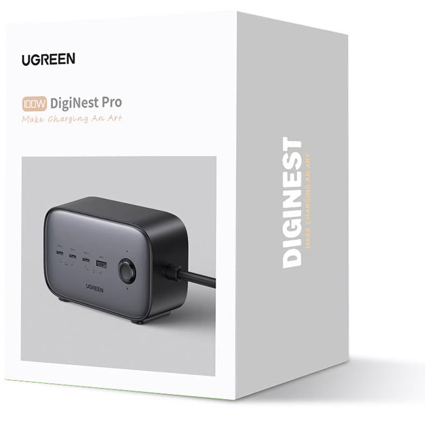 UGREEN CD270 forlengelseskabel, 2 x Schuko, Grå